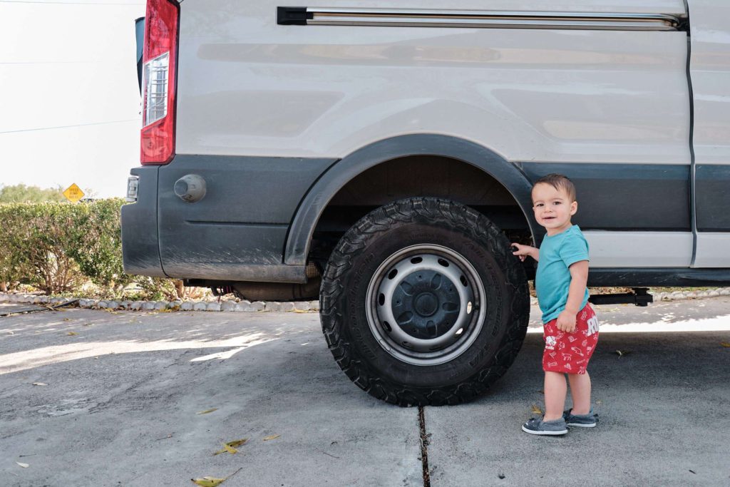 Ford Transit camper van build all-terrain wheels