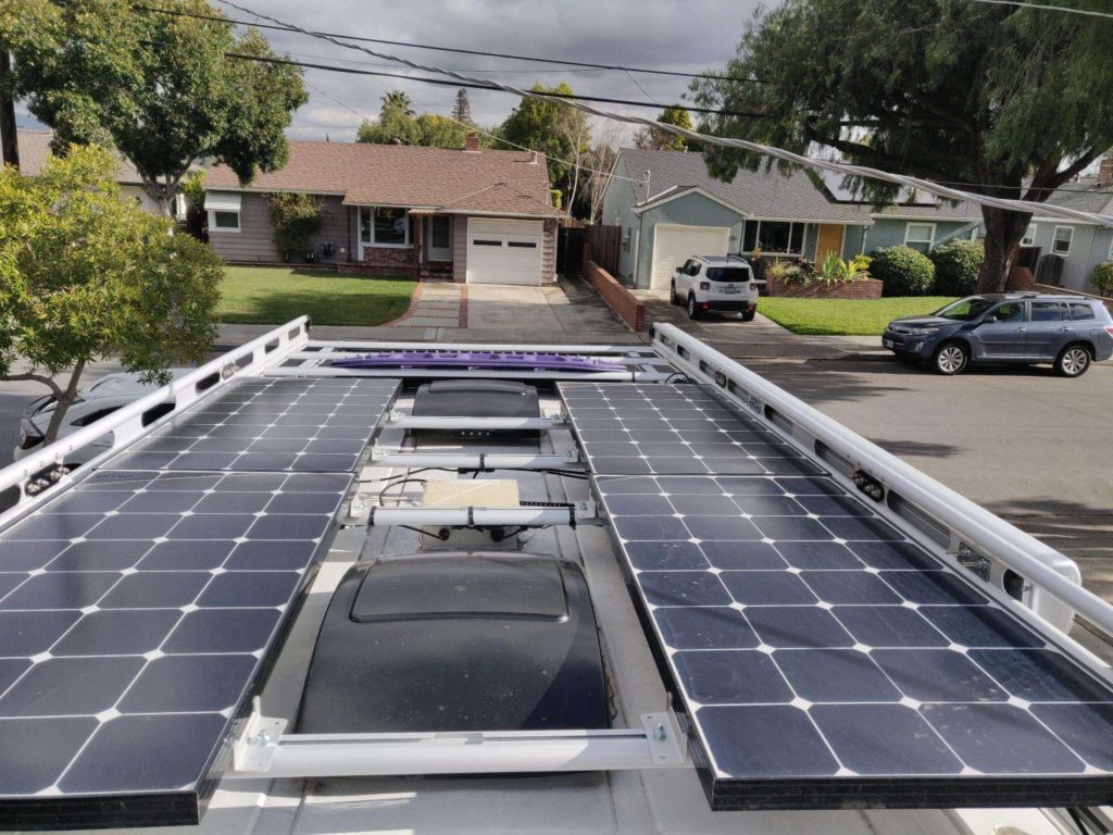 camper van conversion roof solar fans