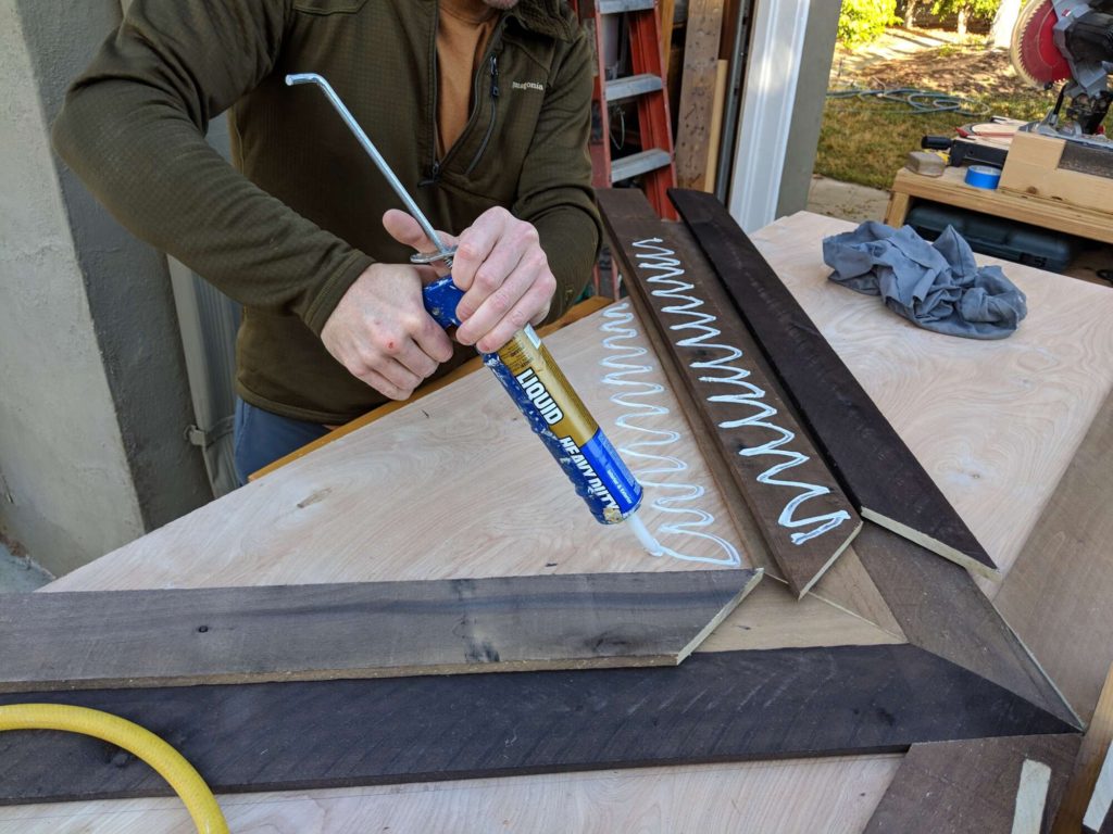 sliding barn door closet gluing boards