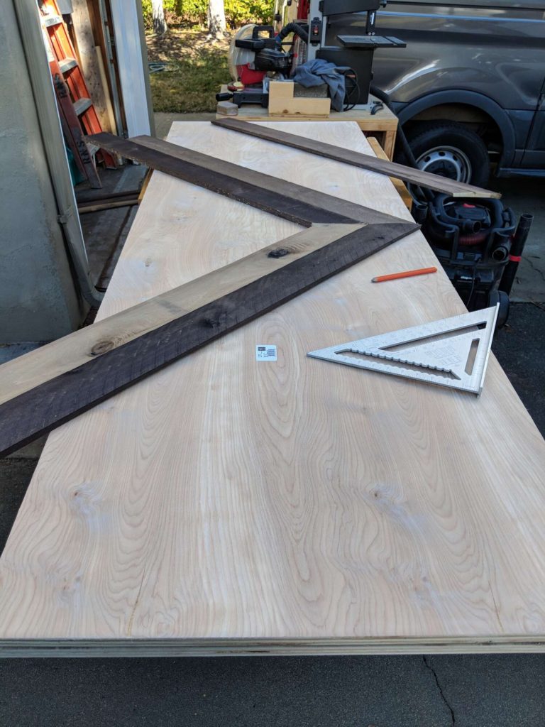 sliding barn door closet putting diamond pattern together